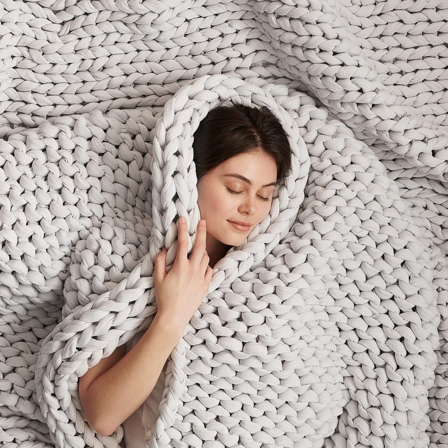 Bearaby Cotton Hand-Knit Weighted Blanket