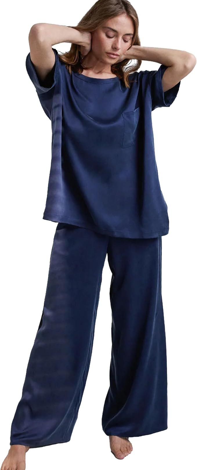 Lunya Washable Silk Tee Pant Set for Women