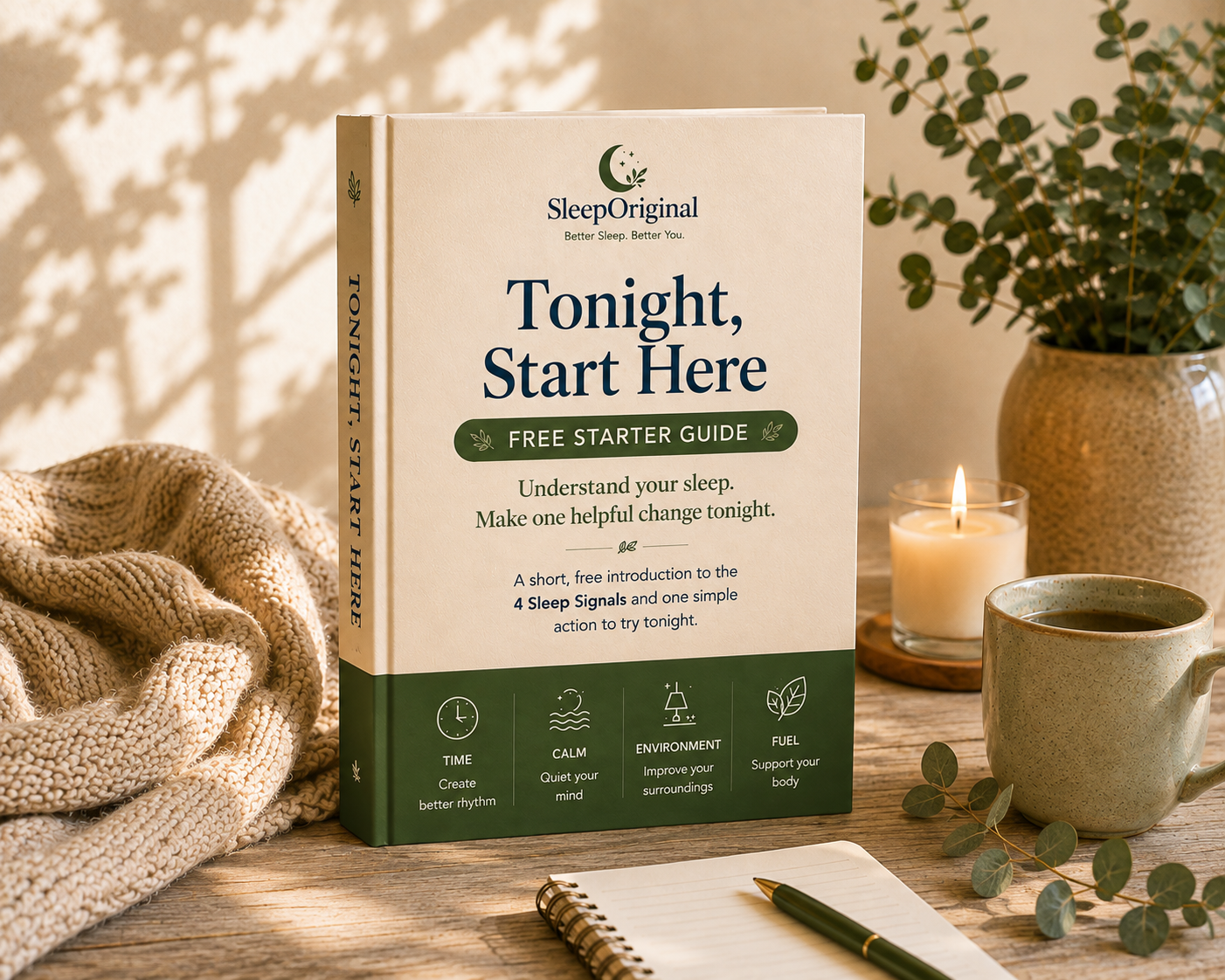 The The 7-Day Quick Start Guide Quick Start Guide on a bedside table